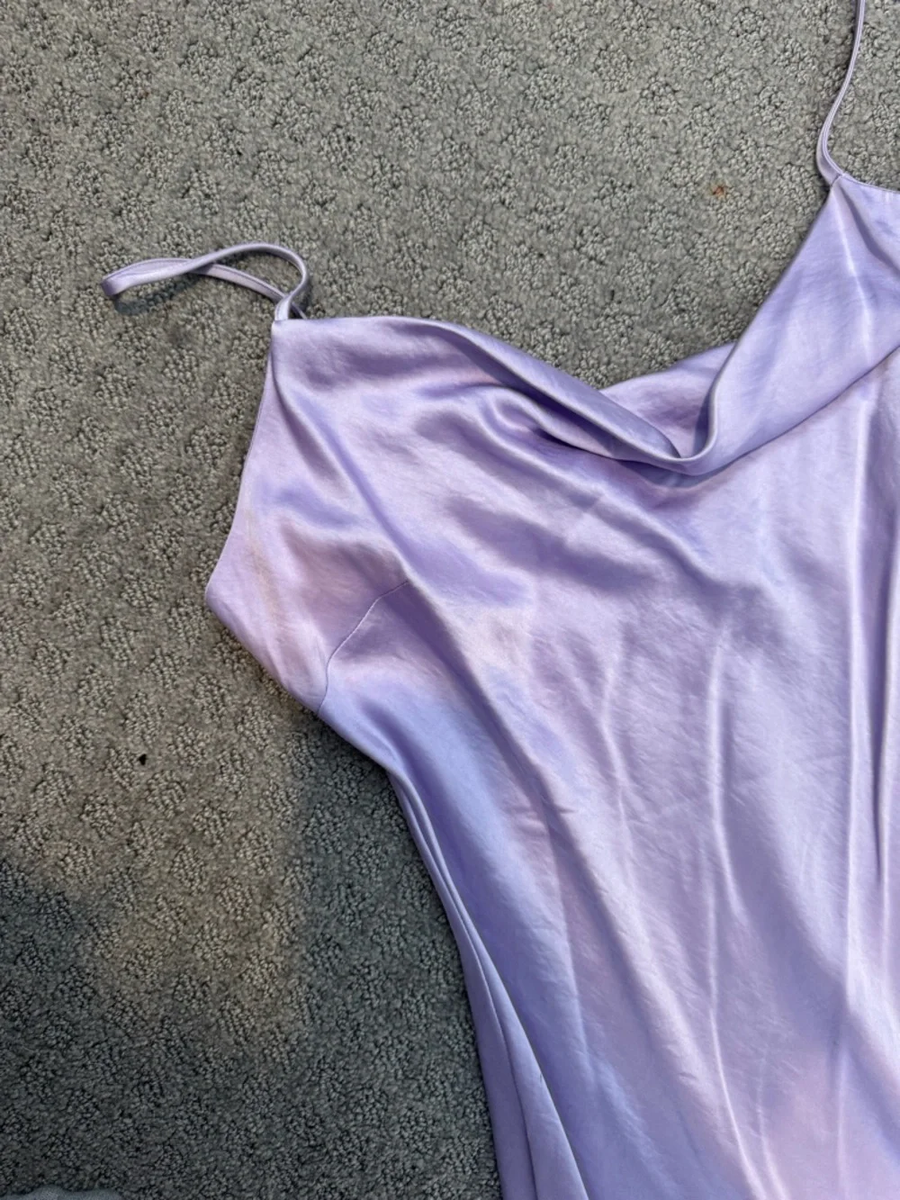 Express Lavender Satin Cowl Slip Dress - Picture 2 of 5